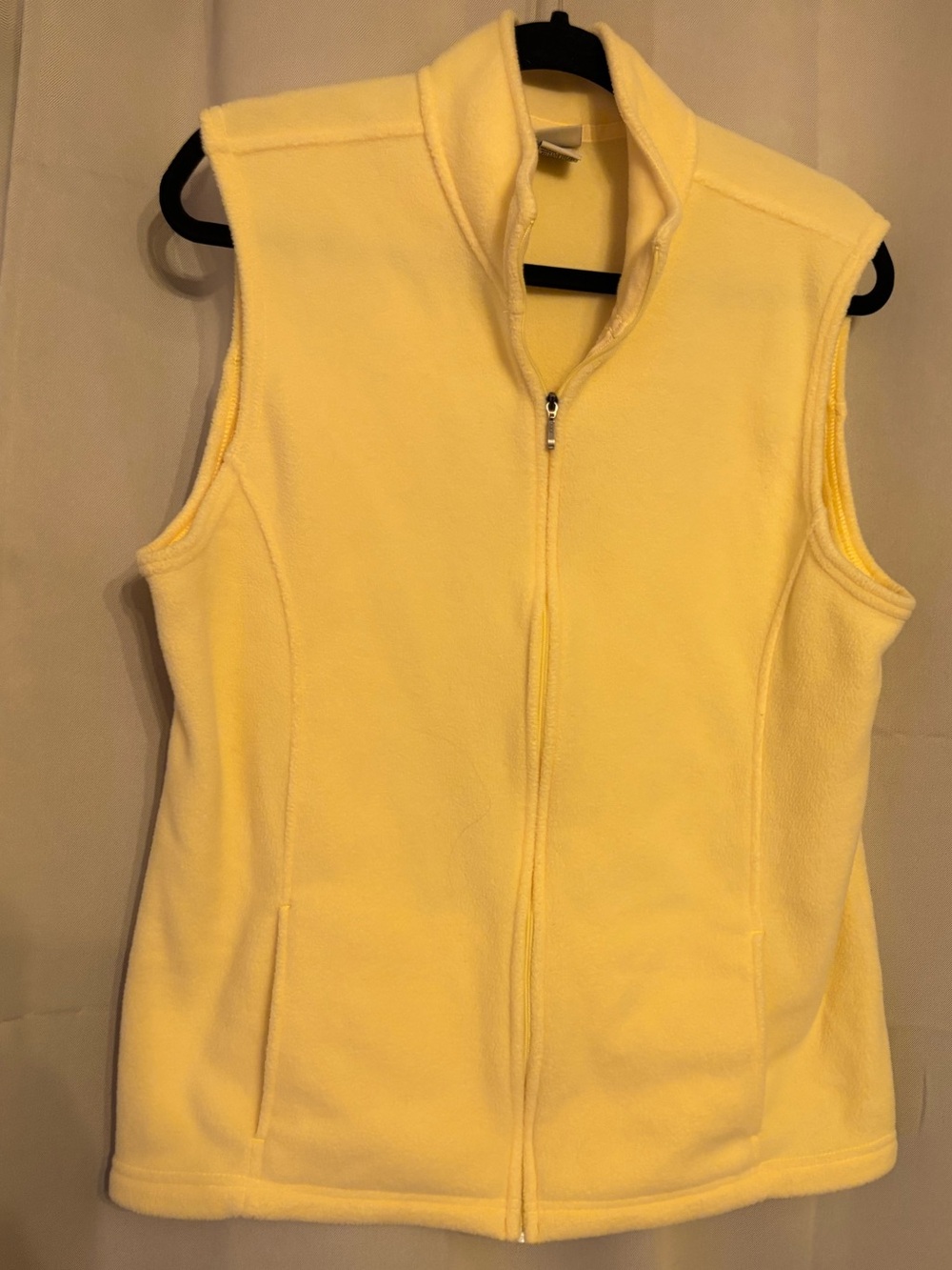Vintage Y2K L.L. Bean Women's Butter Yellow pastel Polartec Fleece Zip Vest-